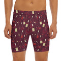 Glasses And Bottles Of Wine Print Men's Long Boxer Briefs