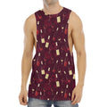 Glasses And Bottles Of Wine Print Men's Muscle Tank Top