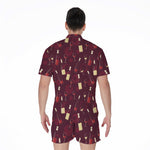 Glasses And Bottles Of Wine Print Men's Rompers