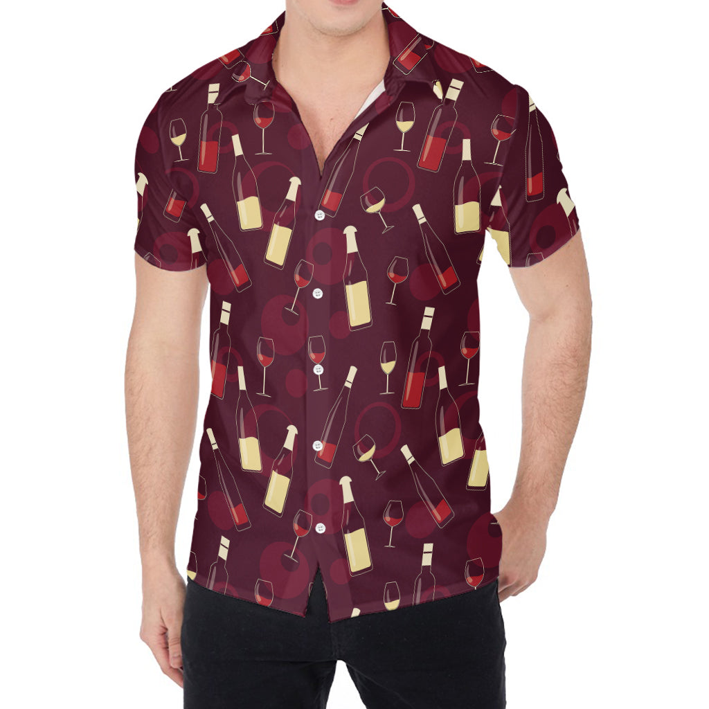 Glasses And Bottles Of Wine Print Men's Shirt