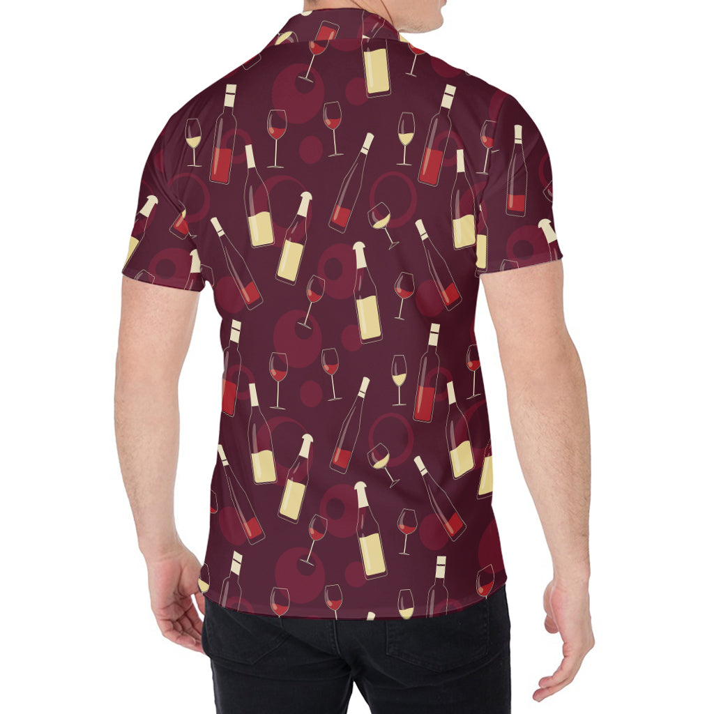 Glasses And Bottles Of Wine Print Men's Shirt