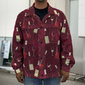 Glasses And Bottles Of Wine Print Men's Shirt Jacket