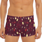 Glasses And Bottles Of Wine Print Men's Short Boxer Briefs