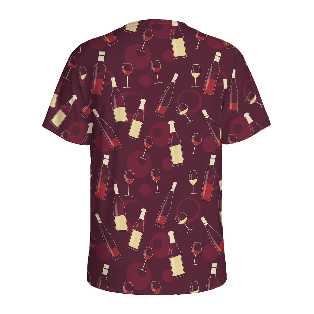 Glasses And Bottles Of Wine Print Men's Sports T-Shirt