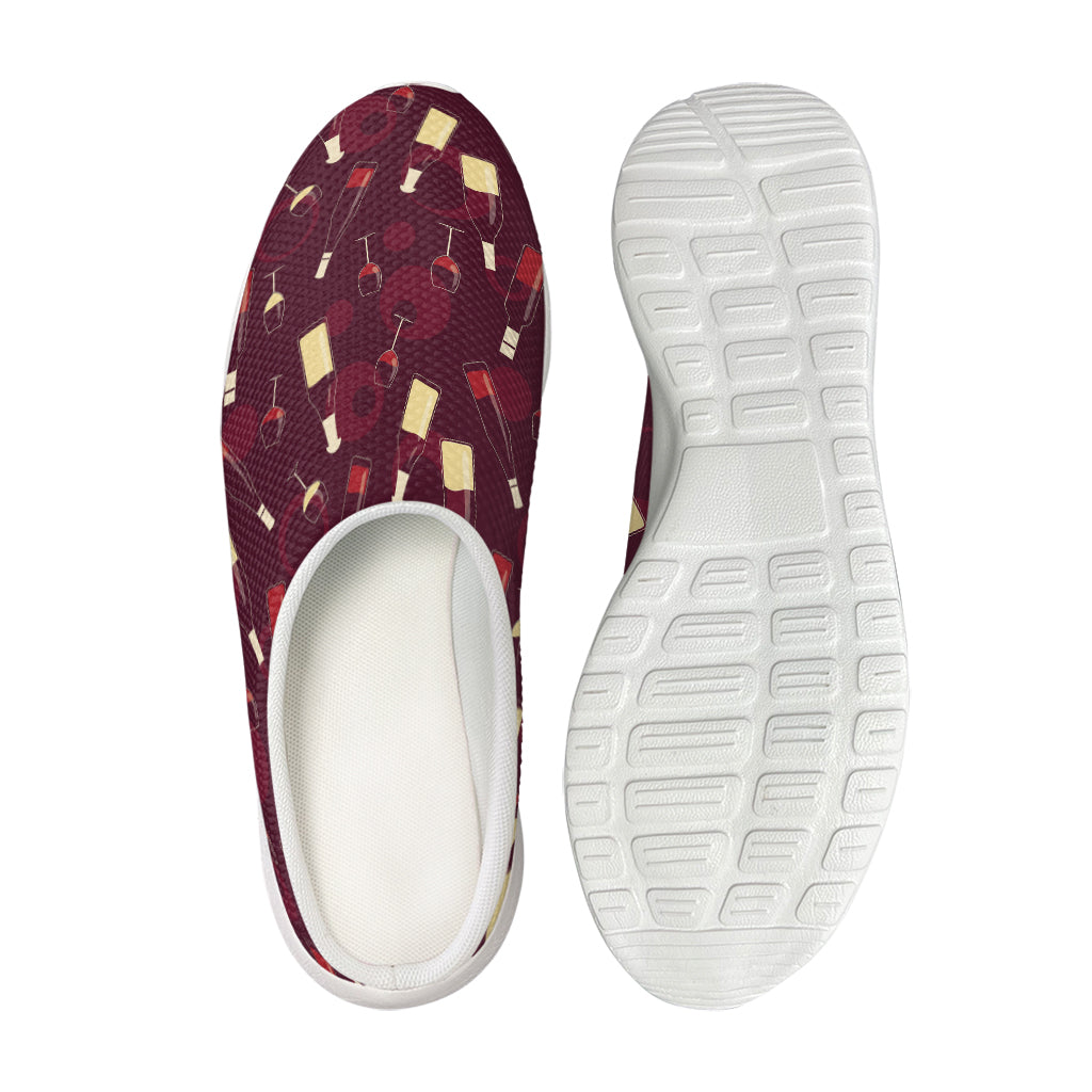 Glasses And Bottles Of Wine Print Mesh Casual Shoes