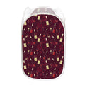 Glasses And Bottles Of Wine Print Mesh Laundry Hamper