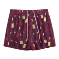 Glasses And Bottles Of Wine Print Mesh Shorts