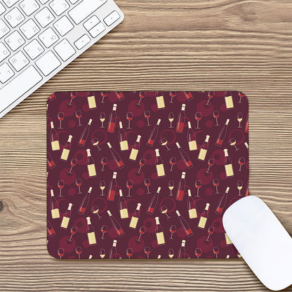 Glasses And Bottles Of Wine Print Mouse Pad