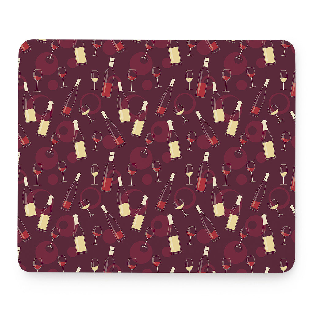 Glasses And Bottles Of Wine Print Mouse Pad