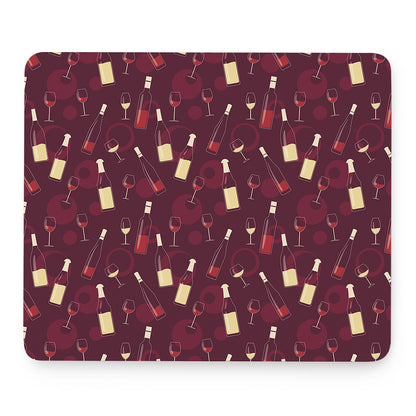 Glasses And Bottles Of Wine Print Mouse Pad
