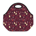 Glasses And Bottles Of Wine Print Neoprene Lunch Bag
