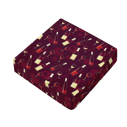 Glasses And Bottles Of Wine Print Outdoor Seat Cushion Cover