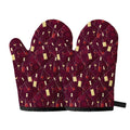 Glasses And Bottles Of Wine Print Oven Mitts