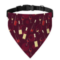 Glasses And Bottles Of Wine Print Over The Collar Dog Bandana