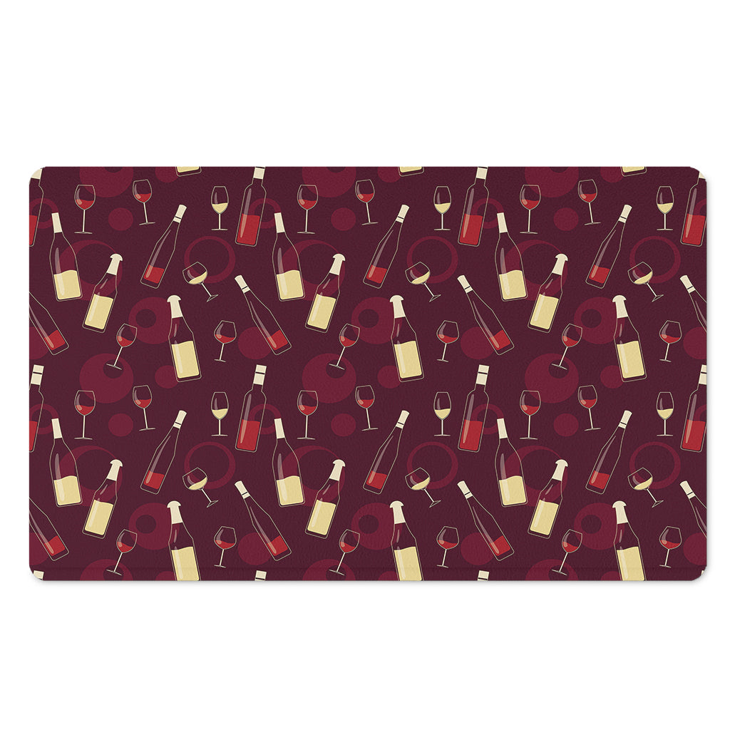 Glasses And Bottles Of Wine Print Polyester Doormat