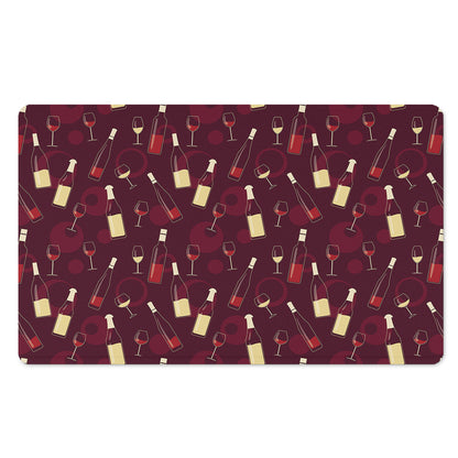 Glasses And Bottles Of Wine Print Polyester Doormat