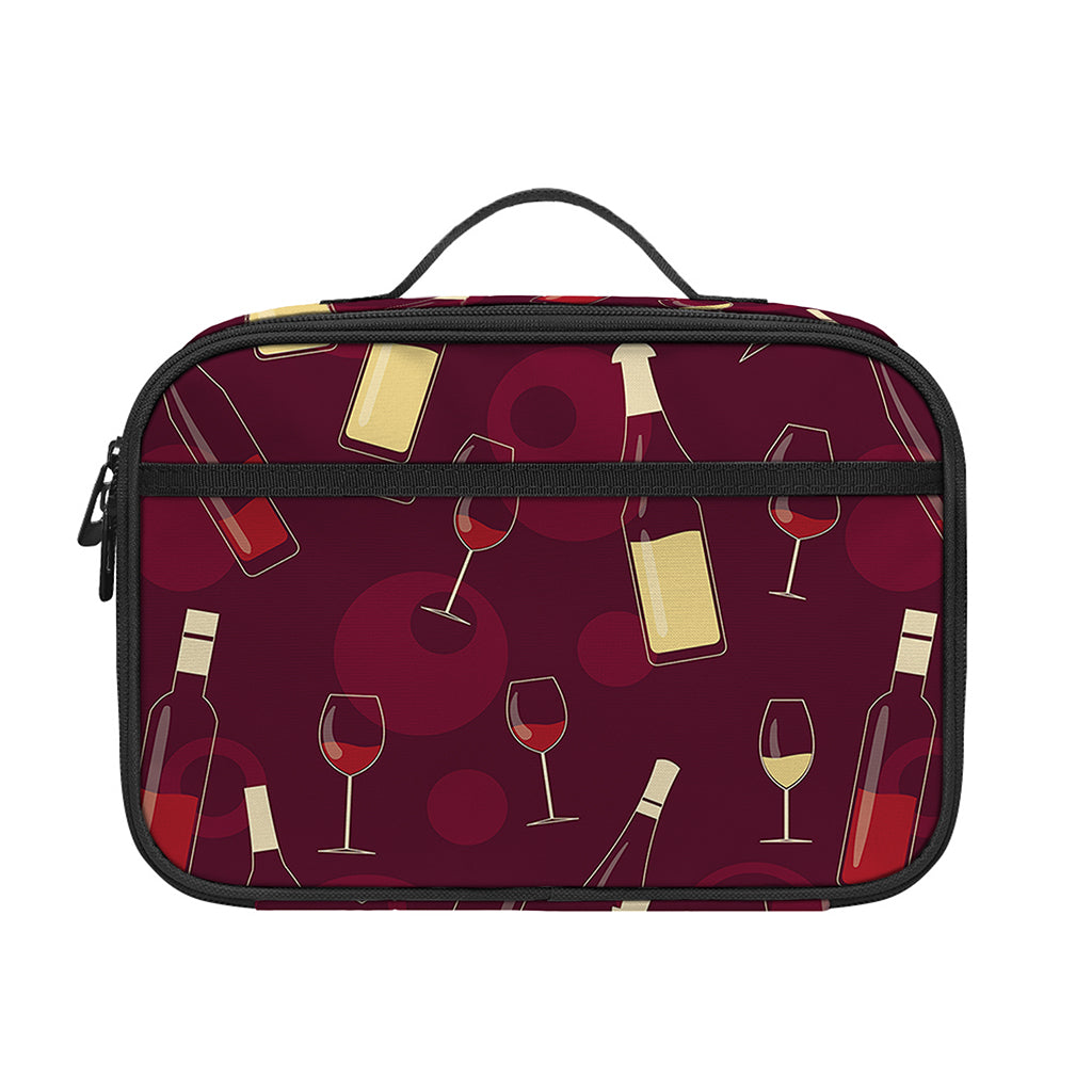 Glasses And Bottles Of Wine Print Portable Lunch Bag