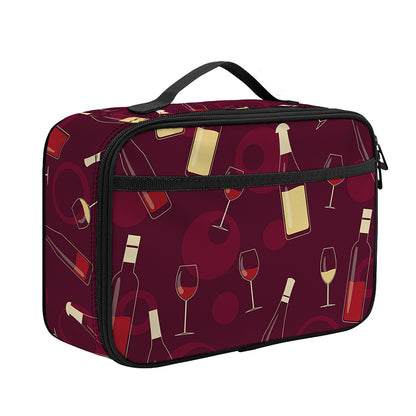 Glasses And Bottles Of Wine Print Portable Lunch Bag