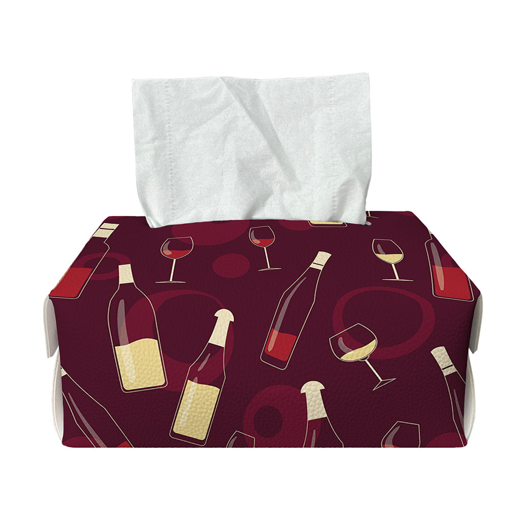 Glasses And Bottles Of Wine Print Rectangle Tissue Box Cover