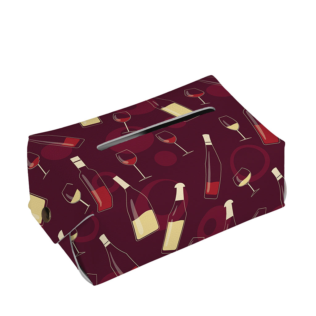 Glasses And Bottles Of Wine Print Rectangle Tissue Box Cover