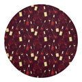 Glasses And Bottles Of Wine Print Round Blanket