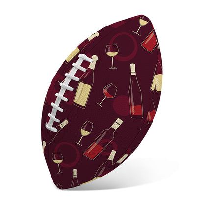 Glasses And Bottles Of Wine Print Rugby Ball
