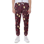 Glasses And Bottles Of Wine Print Scuba Joggers