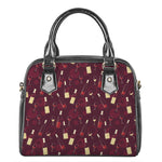 Glasses And Bottles Of Wine Print Shoulder Handbag