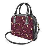 Glasses And Bottles Of Wine Print Shoulder Handbag