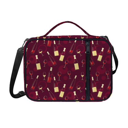Glasses And Bottles Of Wine Print Shoulder Strap Bible Bag