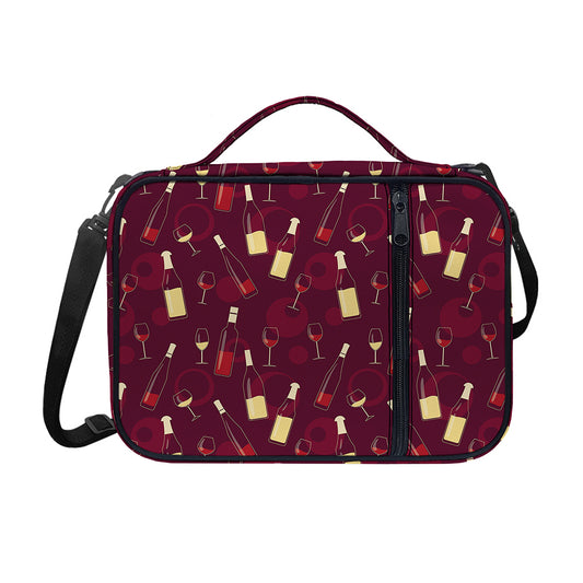 Glasses And Bottles Of Wine Print Shoulder Strap Bible Bag