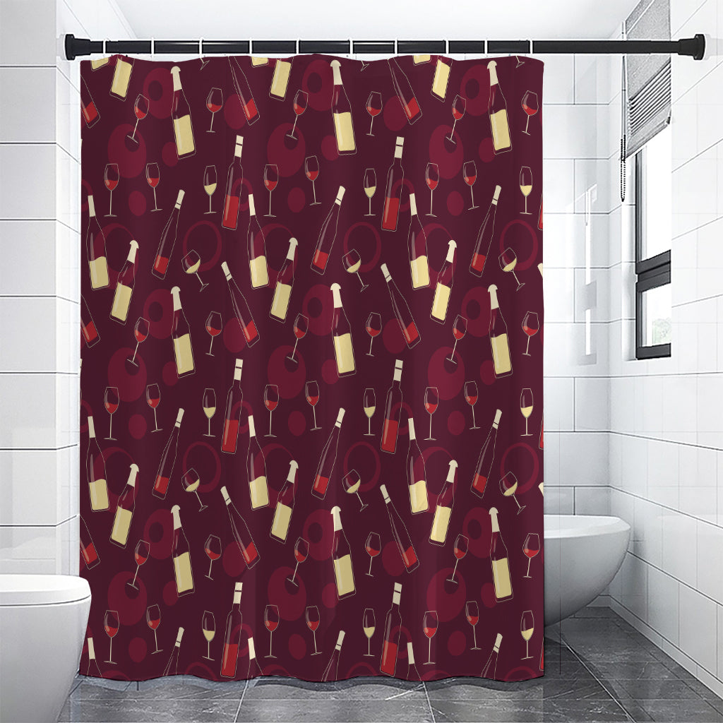 Glasses And Bottles Of Wine Print Shower Curtain
