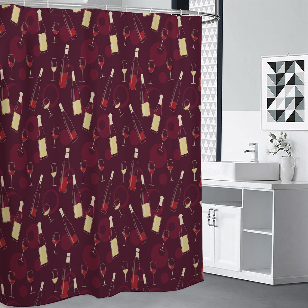 Glasses And Bottles Of Wine Print Shower Curtain