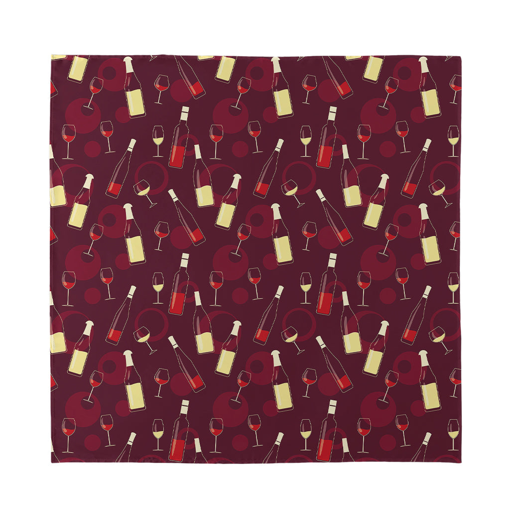 Glasses And Bottles Of Wine Print Silk Bandana