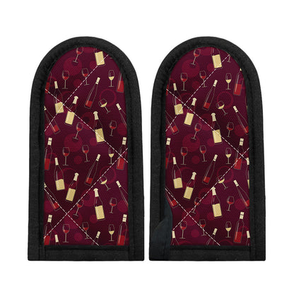 Glasses And Bottles Of Wine Print Skillet Handle Cover