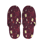 Glasses And Bottles Of Wine Print Slippers