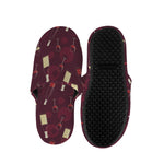 Glasses And Bottles Of Wine Print Slippers