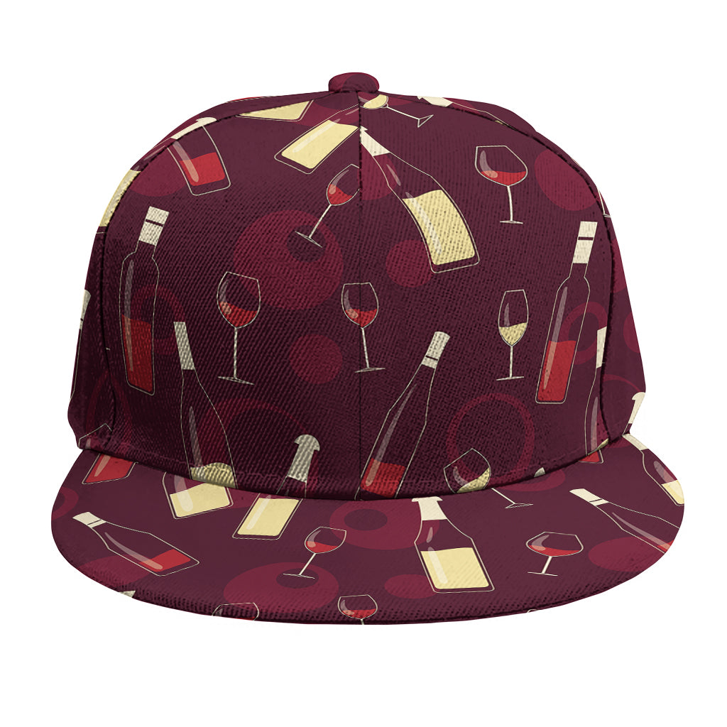 Glasses And Bottles Of Wine Print Snapback Cap