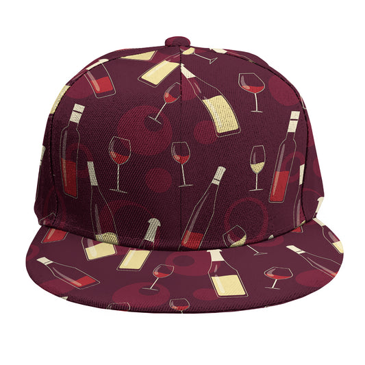 Glasses And Bottles Of Wine Print Snapback Cap