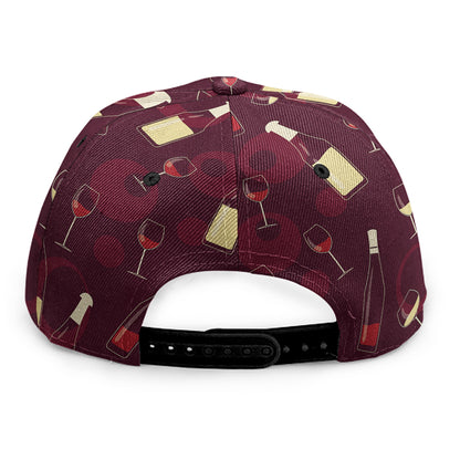 Glasses And Bottles Of Wine Print Snapback Cap