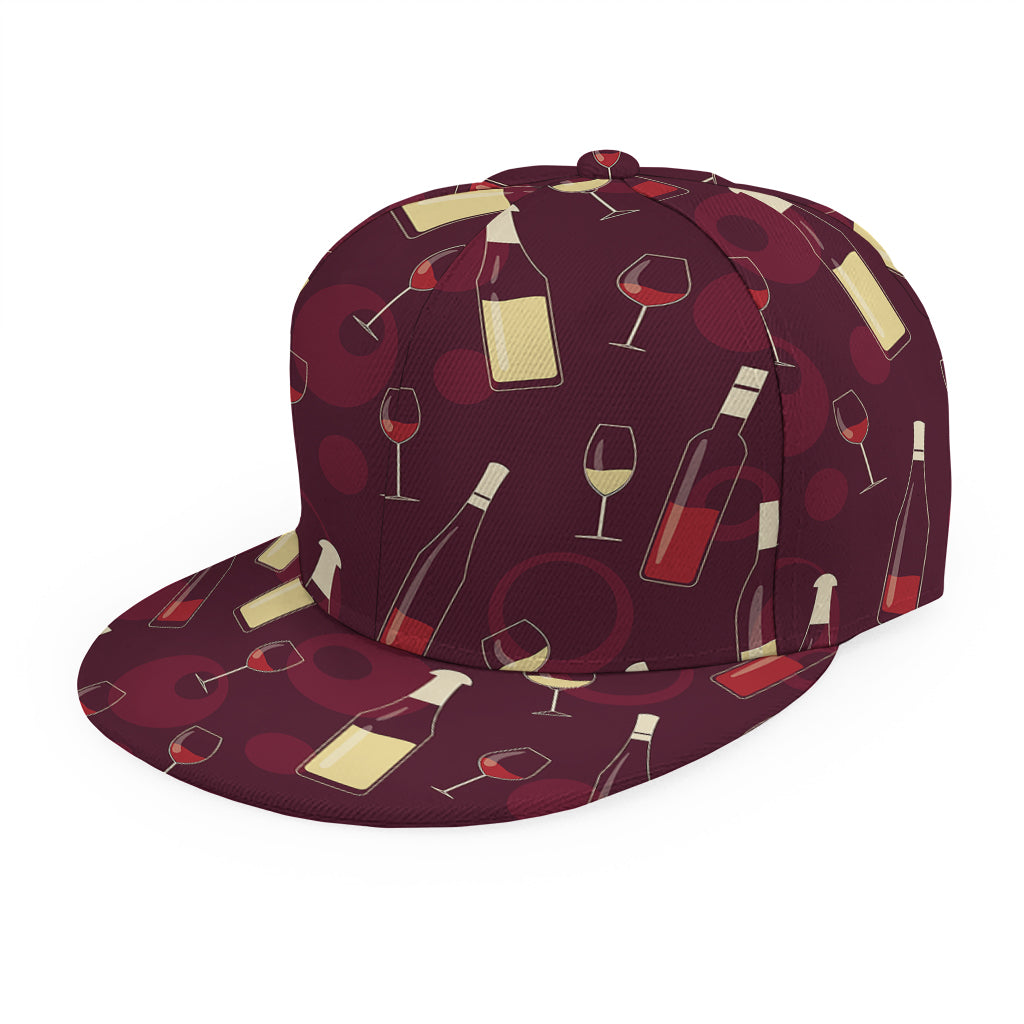 Glasses And Bottles Of Wine Print Snapback Cap