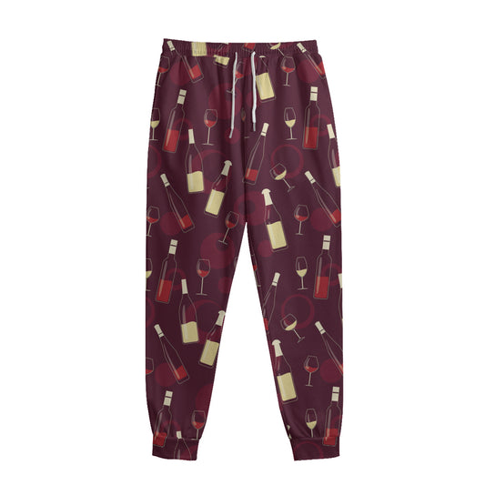 Glasses And Bottles Of Wine Print Sweatpants
