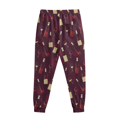 Glasses And Bottles Of Wine Print Sweatpants