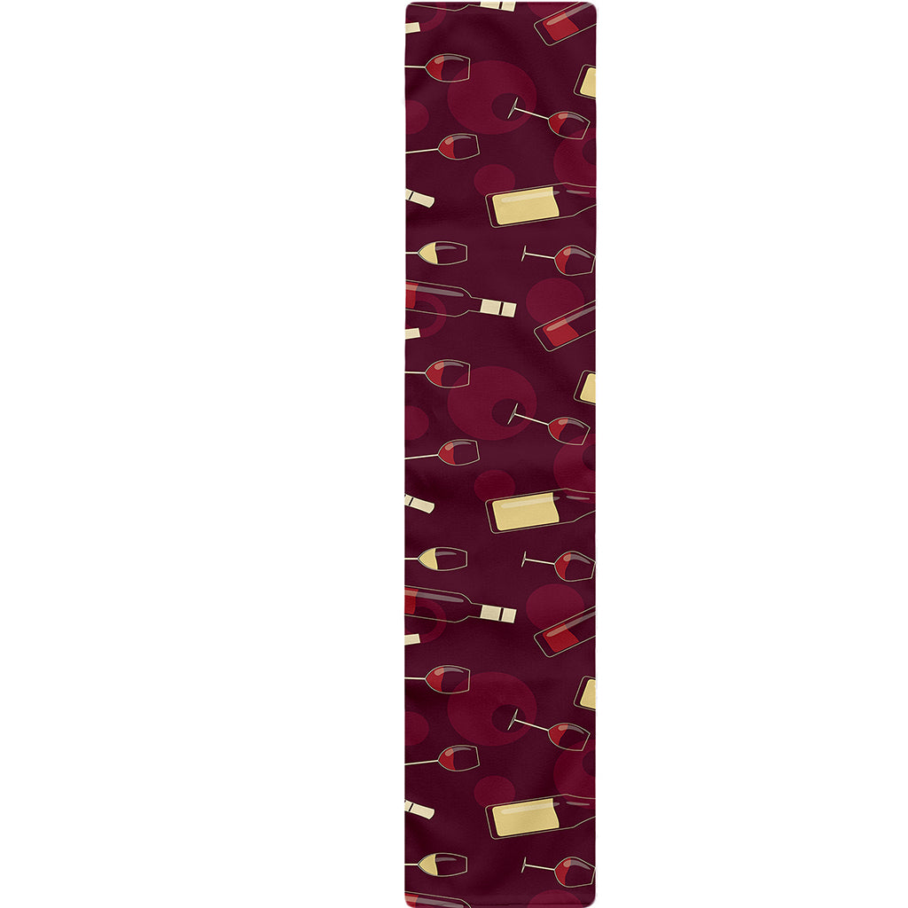 Glasses And Bottles Of Wine Print Table Runner