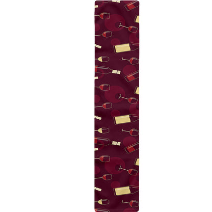Glasses And Bottles Of Wine Print Table Runner