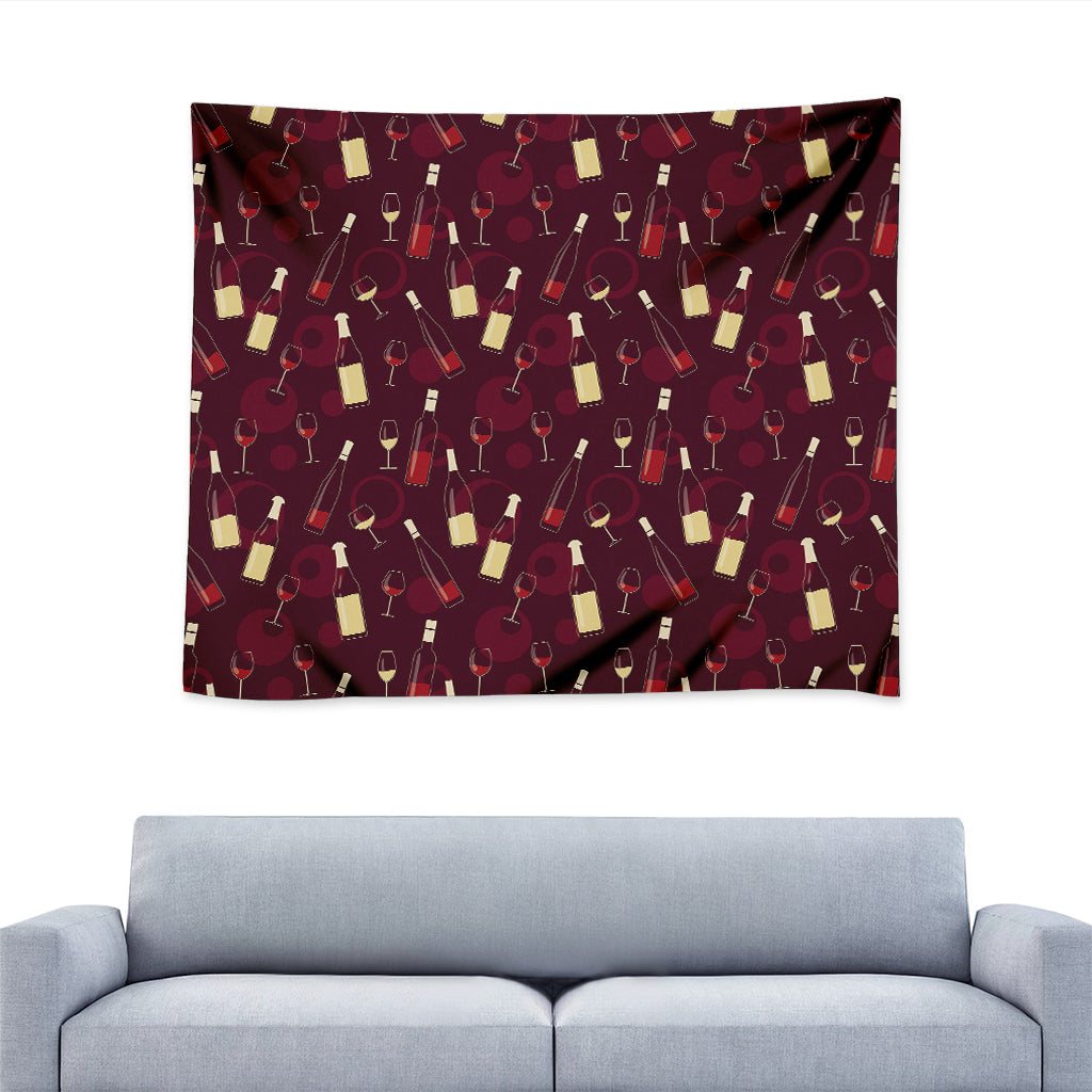 Glasses And Bottles Of Wine Print Tapestry