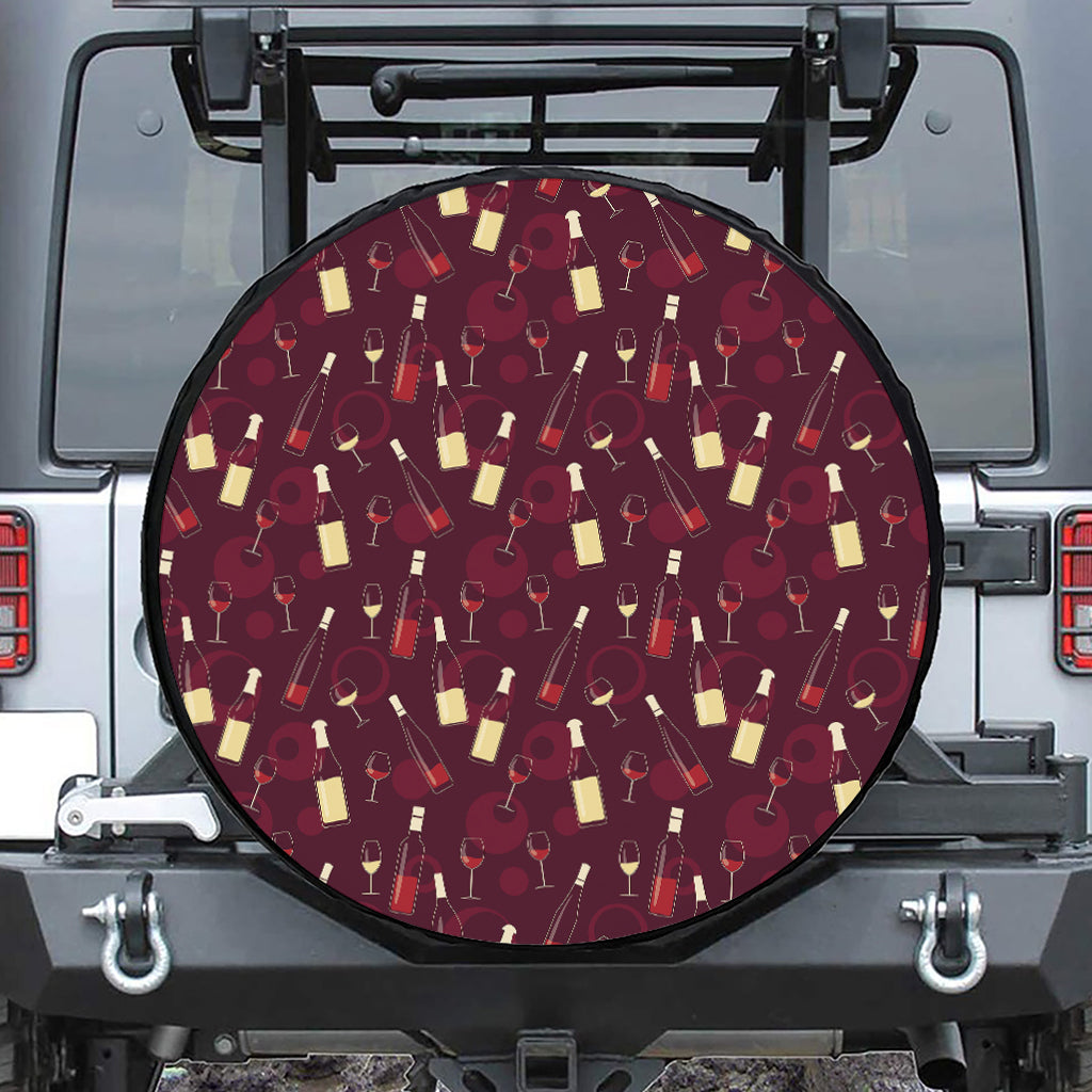 Glasses And Bottles Of Wine Print Tire Cover