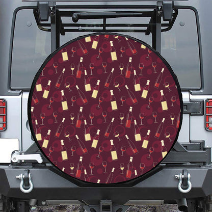Glasses And Bottles Of Wine Print Tire Cover