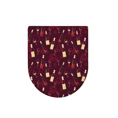 Glasses And Bottles Of Wine Print Toilet Lid Cover