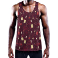 Glasses And Bottles Of Wine Print Men's Workout Tank Top